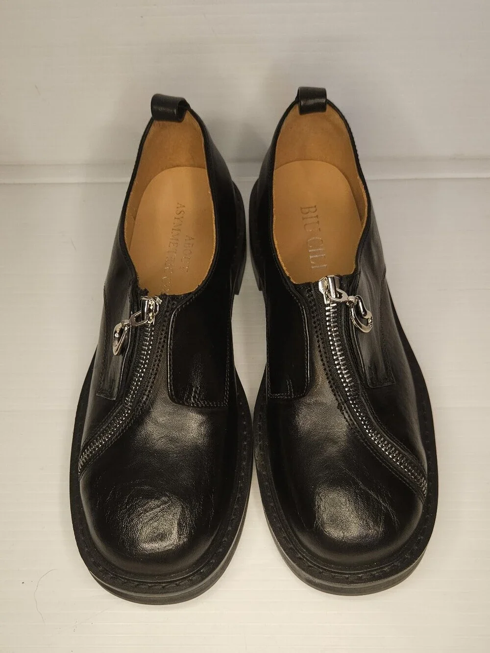BIU CILI, Woody, Horsehide Leather, Asymmetric, Loafers, Comfort Shoes, EU 39.